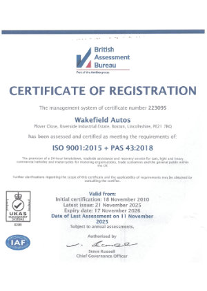 pas 43 certificate